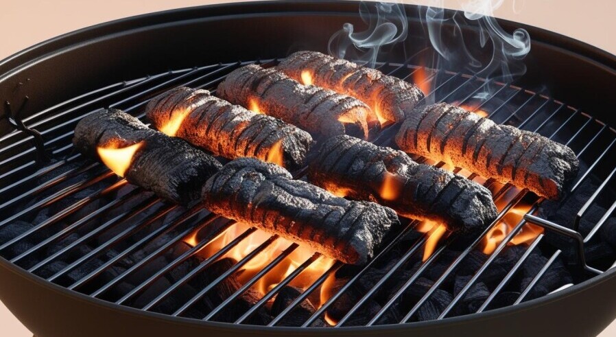 Fire with flavor and smoke
