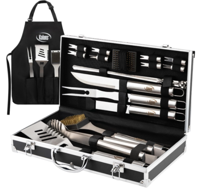 deluxe grilling tools w/case